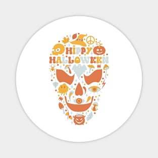 Halloween Hipster Retro Skull Design Magnet